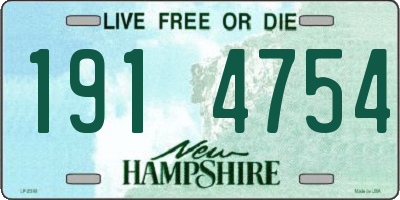 NH license plate 1914754