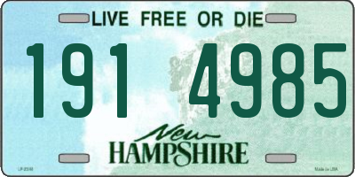 NH license plate 1914985