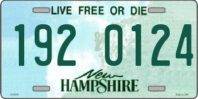 NH license plate 1920124