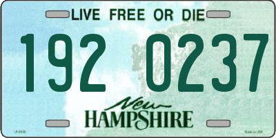 NH license plate 1920237