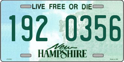NH license plate 1920356