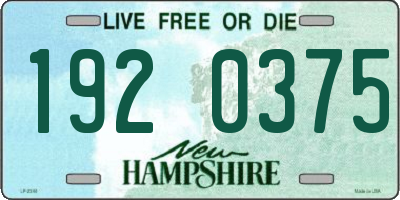 NH license plate 1920375