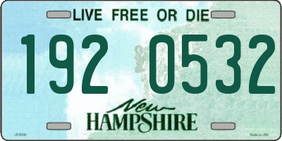 NH license plate 1920532