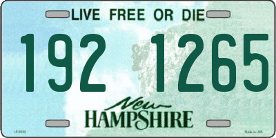 NH license plate 1921265