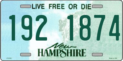 NH license plate 1921874