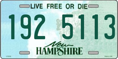 NH license plate 1925113