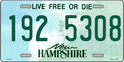NH license plate 1925308
