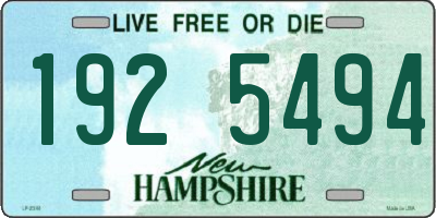 NH license plate 1925494