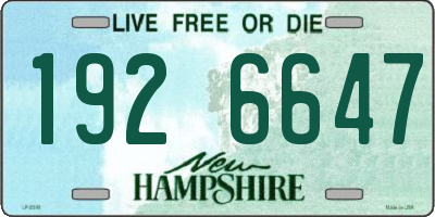 NH license plate 1926647