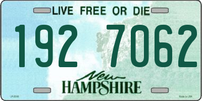 NH license plate 1927062