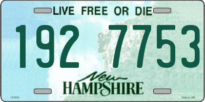NH license plate 1927753