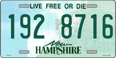 NH license plate 1928716