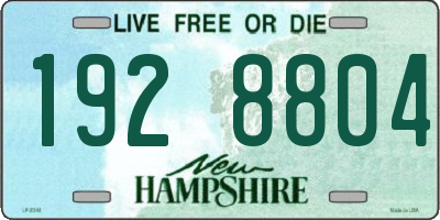 NH license plate 1928804