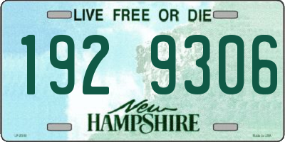 NH license plate 1929306