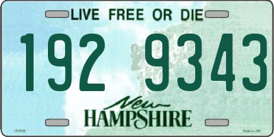 NH license plate 1929343