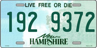 NH license plate 1929372