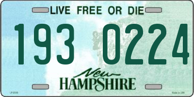 NH license plate 1930224