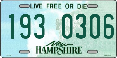 NH license plate 1930306
