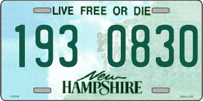 NH license plate 1930830