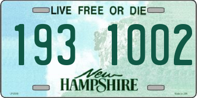 NH license plate 1931002