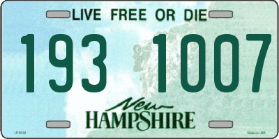 NH license plate 1931007