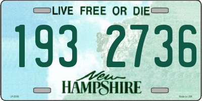 NH license plate 1932736