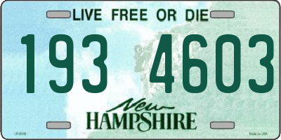 NH license plate 1934603