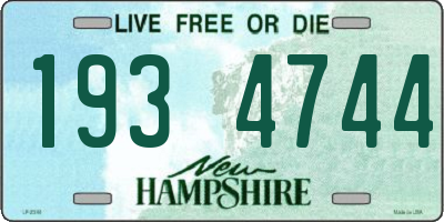 NH license plate 1934744