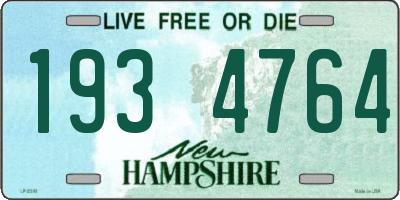 NH license plate 1934764