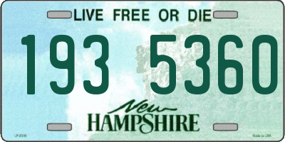 NH license plate 1935360
