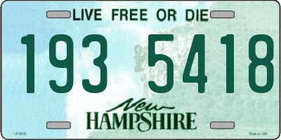 NH license plate 1935418
