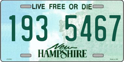 NH license plate 1935467