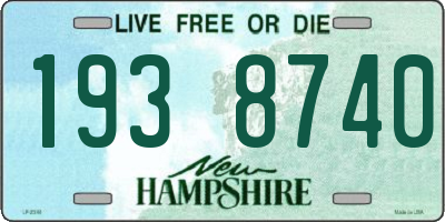 NH license plate 1938740