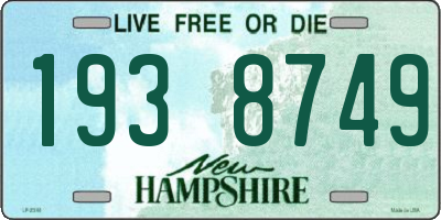 NH license plate 1938749