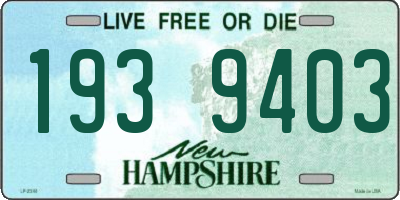 NH license plate 1939403