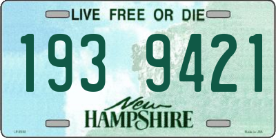 NH license plate 1939421