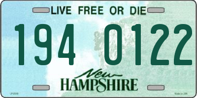 NH license plate 1940122