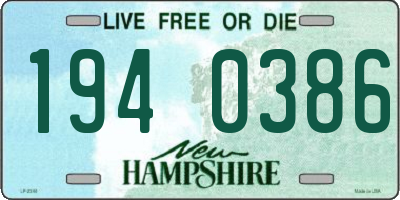 NH license plate 1940386