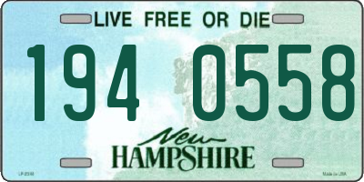 NH license plate 1940558