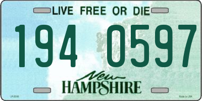 NH license plate 1940597