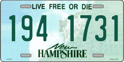 NH license plate 1941731