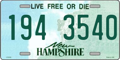 NH license plate 1943540