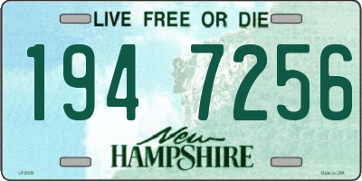NH license plate 1947256