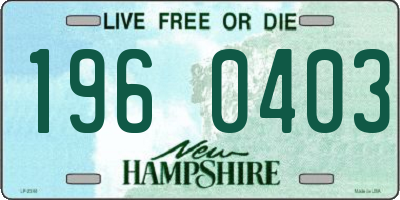 NH license plate 1960403