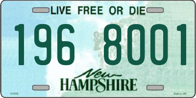 NH license plate 1968001