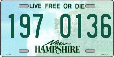 NH license plate 1970136
