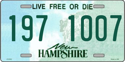 NH license plate 1971007
