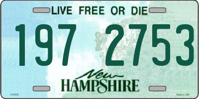 NH license plate 1972753