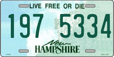 NH license plate 1975334