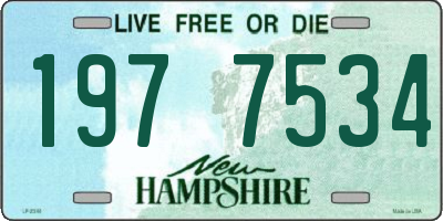 NH license plate 1977534